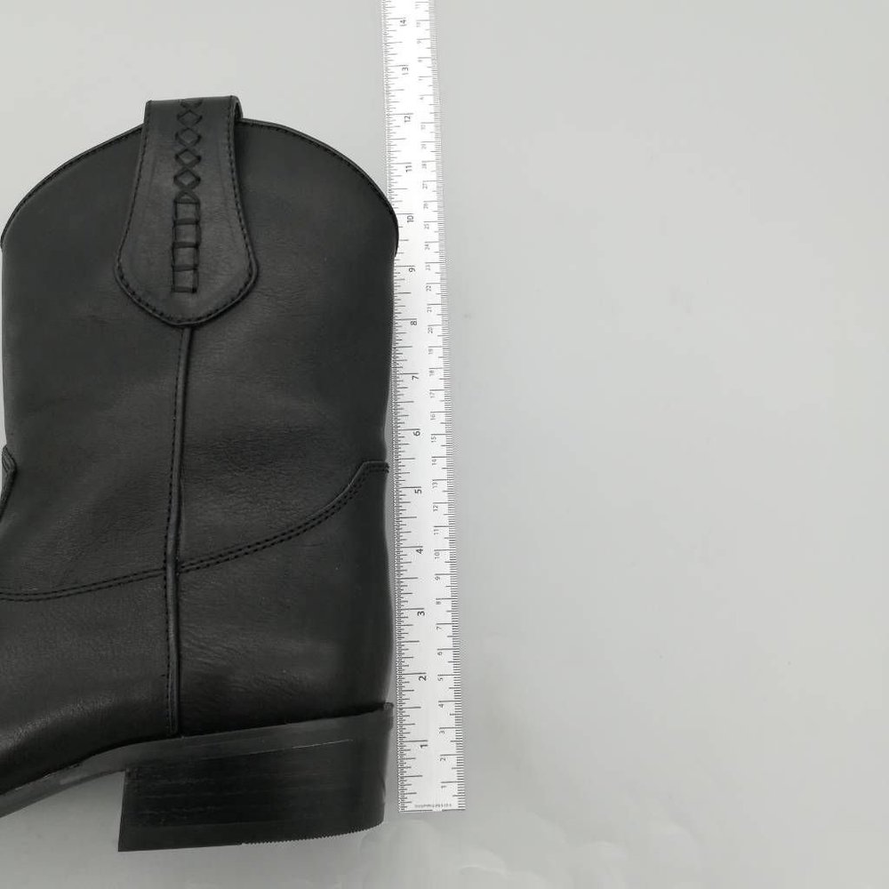 Dingo Men Lefty Western Cowboy Boots Black Leather Block Heel Pull On 8.5 - Picture 7 of 11